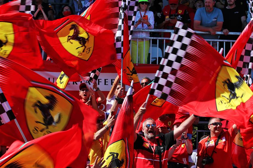 Ferrari flags waving